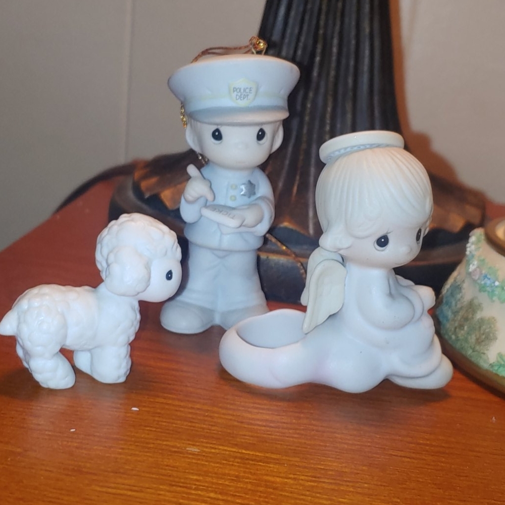 PRECIOUS MOMENTS ANGEL,POLICE, LITTLE LAMB